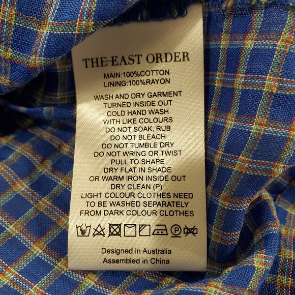 The East Order NWT Mahlia Top Cobalt Check Small - Picture 8 of 9